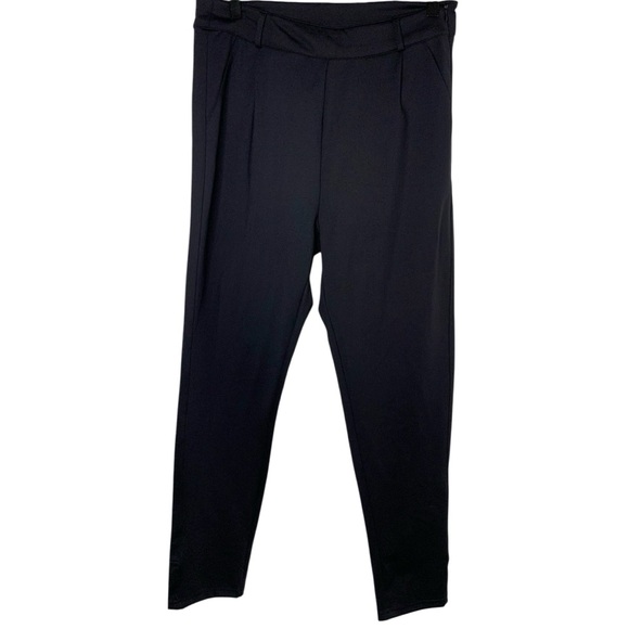 Buffbunny Collection Navy Blue Large Women’s Jersey Stretch Knit Side Zip Pants - Picture 1 of 4